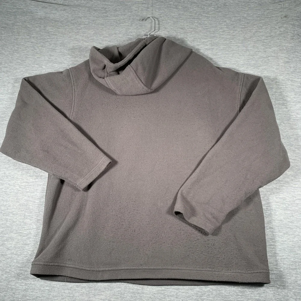 The North Face Hoodie Mens XL Gray 1/4 Zip Fleece Kangaroo Pocket Logo Pullover